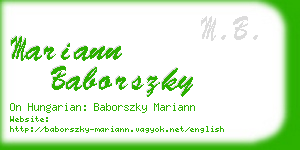 mariann baborszky business card